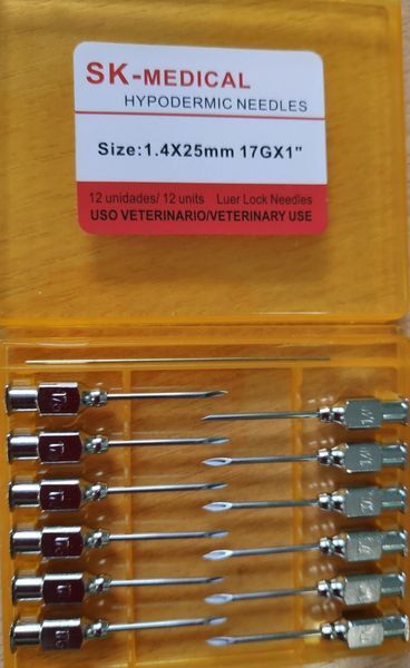 Голки ветеринарні багаторазові 17G 1,4х25 мм, 12 шт/упак SKM 17G фото