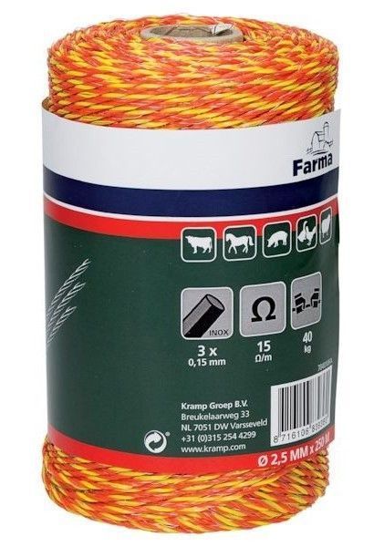 Шнур для електропастуха Farma, моток 250 м., Китай 340823527 фото