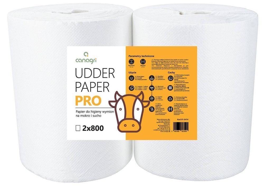 Бумага для гигиены вымени Udder Paper Pro, 23 x 22 см, 2 x 800 листов, Can Agri 01-6414 фото
