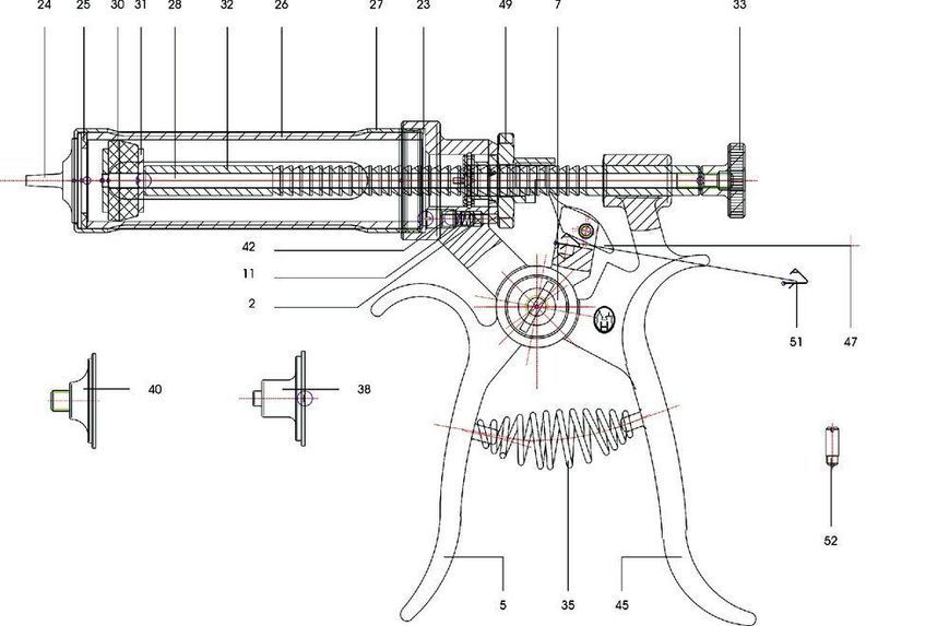 Шприц-дозатор HSW Roux-Revolver, 50 мл 1014970572 фото